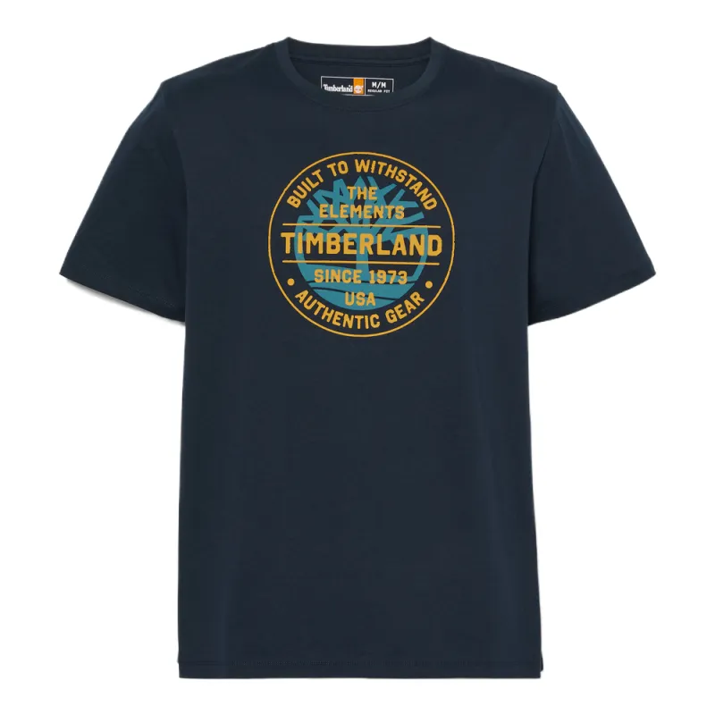 Timberland T Shirts Men's Black Crew Neck Moderate Straight Fit