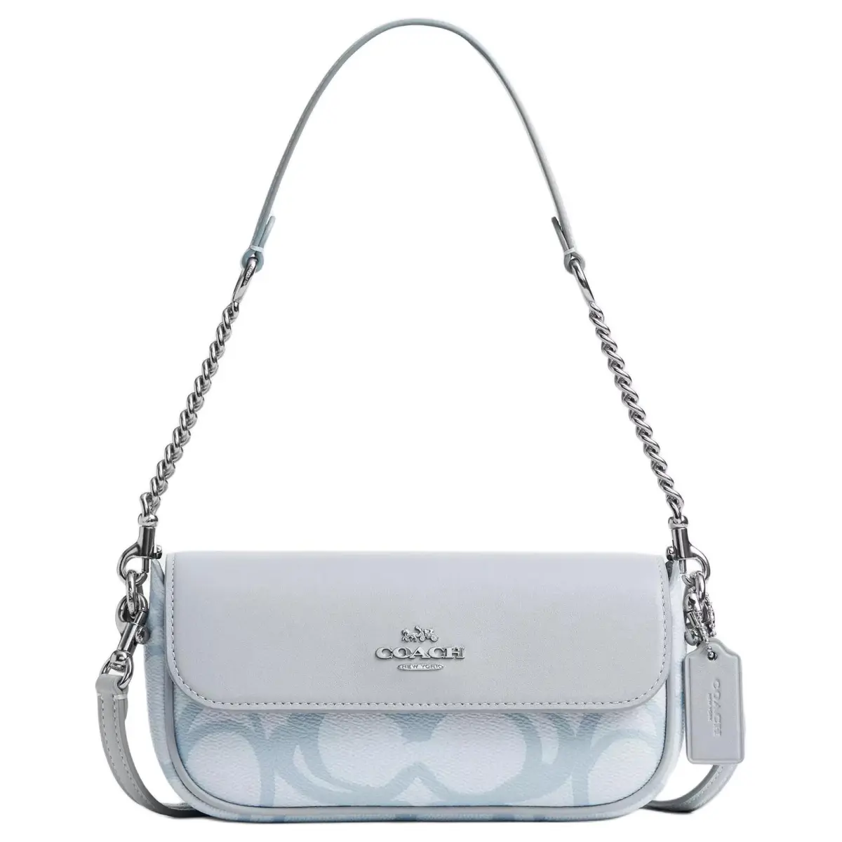 COACH Hailey Coated Canvas With Leather Crossbody Bag, Shoulder Bag Small Women's Blue