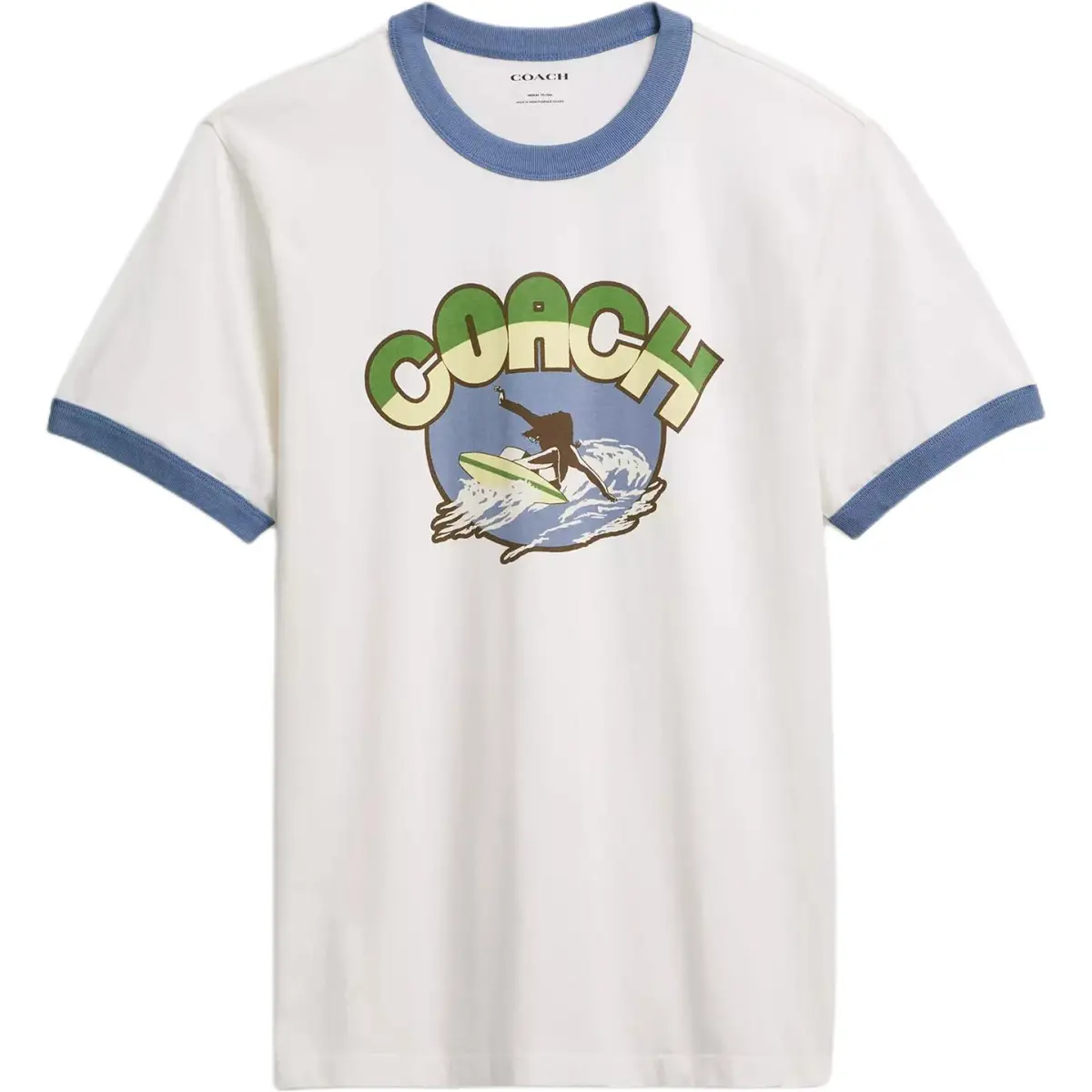 COACH T-Shirts Men's White Crew Neck Moderate