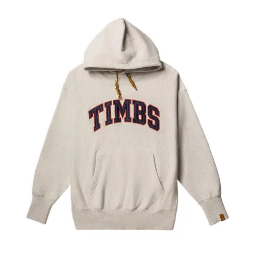 Timberland Sweatshirts Unisex Medium Gray Mixed Color Hooded Non Detachable Moderate