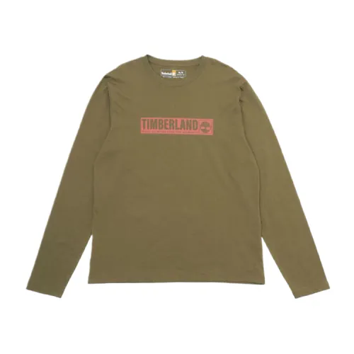 Timberland T Shirts Men's Green Crew Neck Moderate Straight Fit