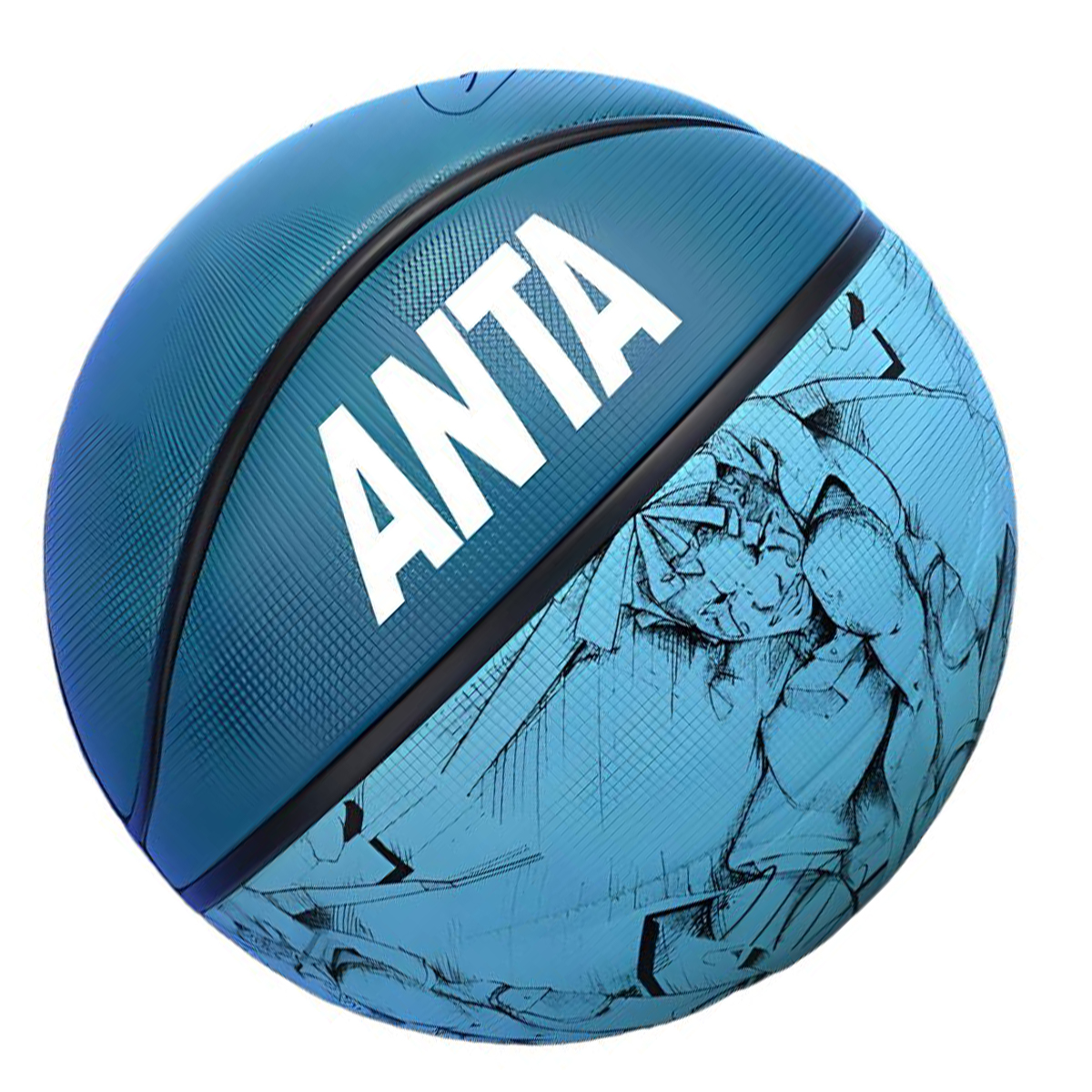 Anta Rubber Basketball Sky Blue Size 7 Ball Training Unisex