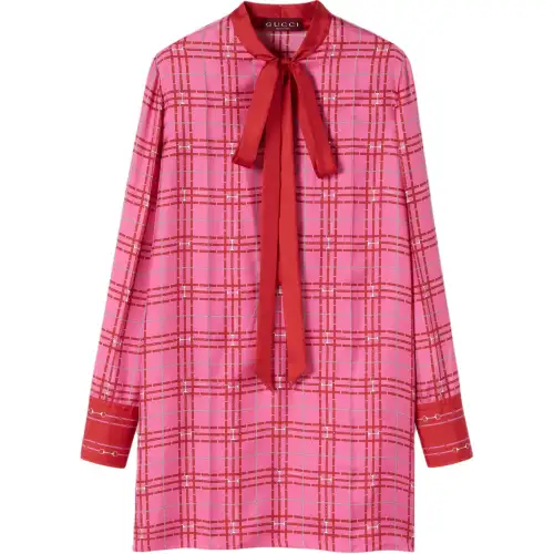 GUCCI Printed Silk Twill Dress