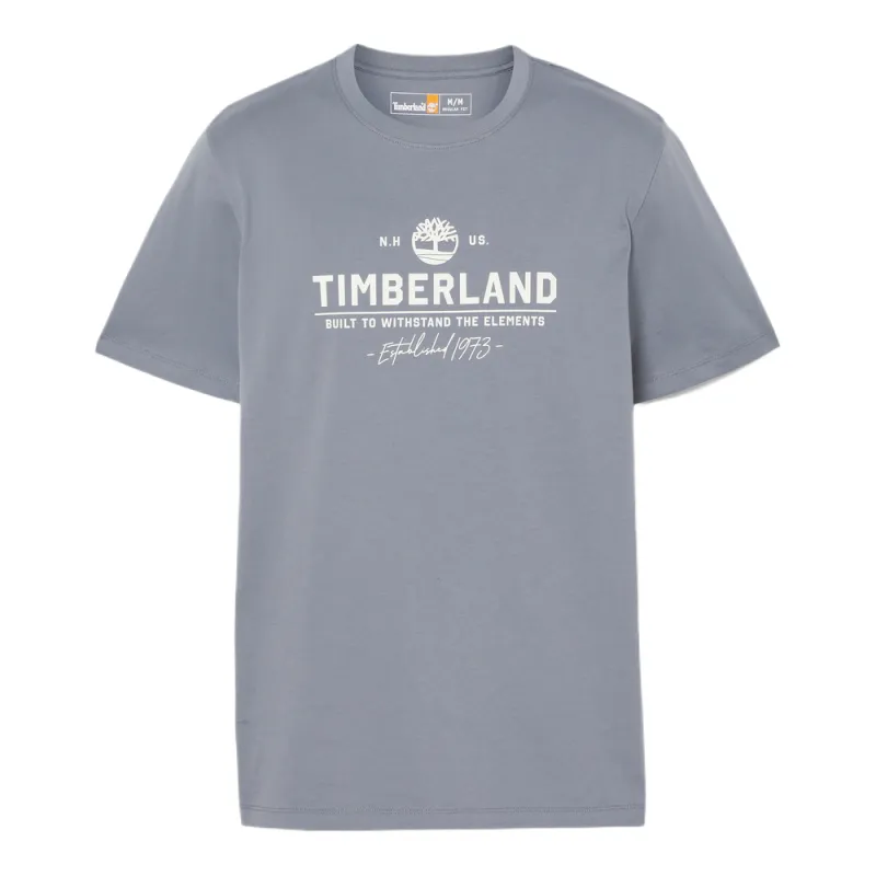 Timberland T Shirts Men's Medium Blue Crew Neck Moderate Straight Fit