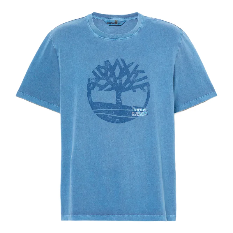 Timberland T Shirts Men's Blue Crew Neck Moderate