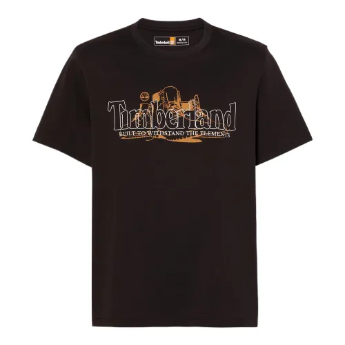 Timberland T Shirts Men's Black Crew Neck Moderate
