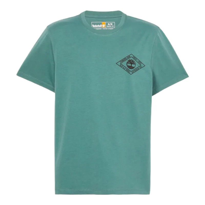 Timberland T Shirts Men's Turquoise Crew Neck Moderate Straight Fit