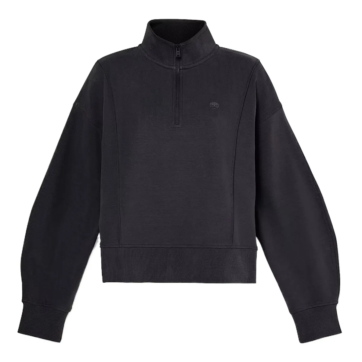 Timberland Sweatshirts Women's Black Stand Collar Moderate Straight Fit