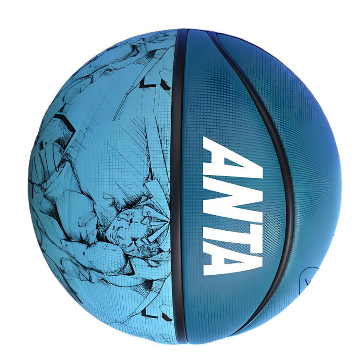 Anta Rubber Basketball Sky Blue Size 7 Ball Training Unisex