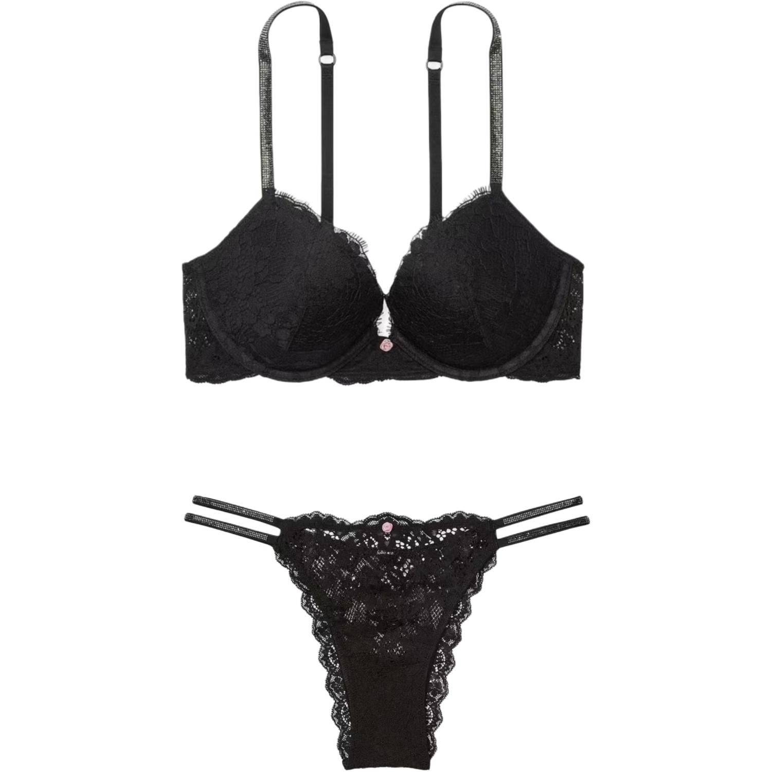 Женский комплект белья Victoria's Secret (черный)