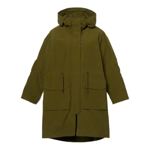 Timberland Parka Coats Women's Olive Green Hooded Moderate