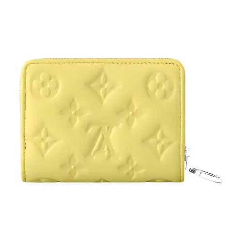 LOUIS VUITTON Lambskin Wallet Women's Yellow