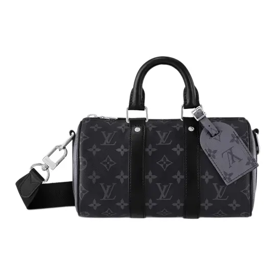 Сумка через плечо LOUIS VUITTON с 25 металлическими деталями Black Samurai, регулируемый плечевой ремень для дальнозоркости, парусина с отделкой из воловьей кожи, мужская сумка через плечо черного и серого цвета