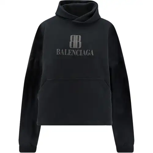 Balenciaga logo-plaque cotton hoodie