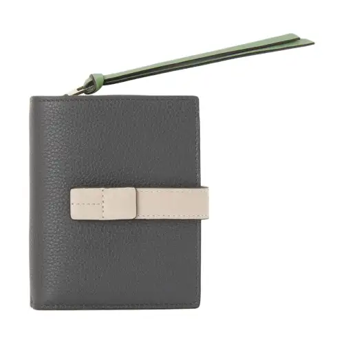 LOEWE Cow Leather Wallet Women's Smoke Coal, Light Gray