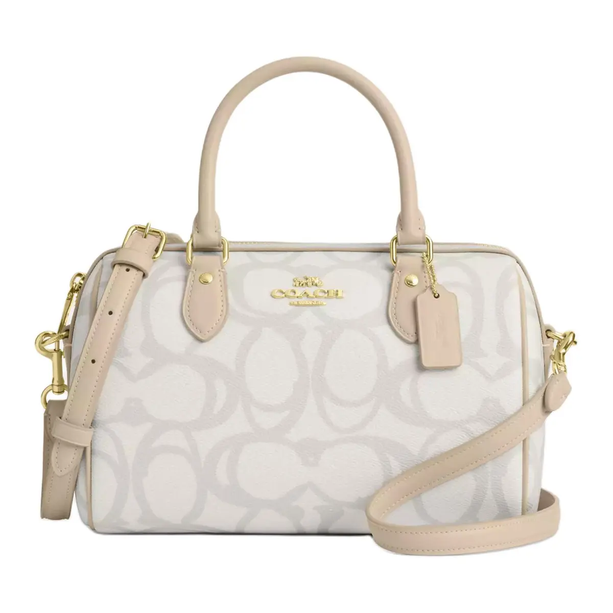 COACH RowanSATCHEL Coated Canvas Handbag Medium Women's Ivory