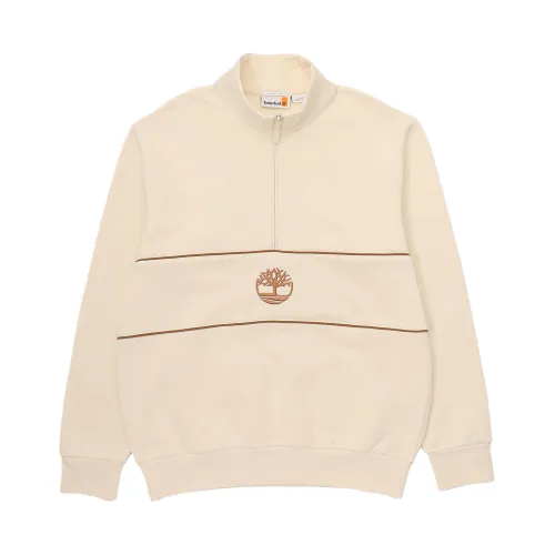 Timberland Sweatshirts Unisex Beige Stand Collar Moderate