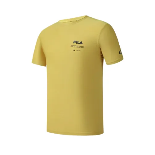 FILA Explorer T Shirts Men's Golden Autumn Crew Neck Moderate