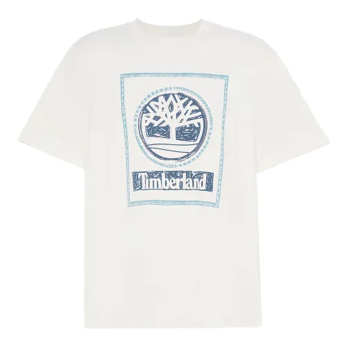 Timberland T Shirts Men's White Crew Neck Moderate