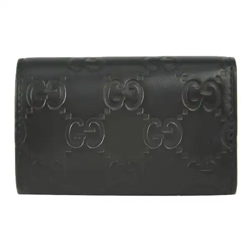 GUCCI Leather Key Pouch Men's Black