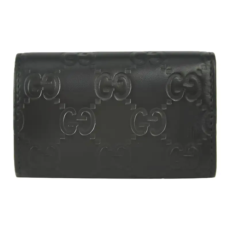 GUCCI Leather Key Pouch Men's Black