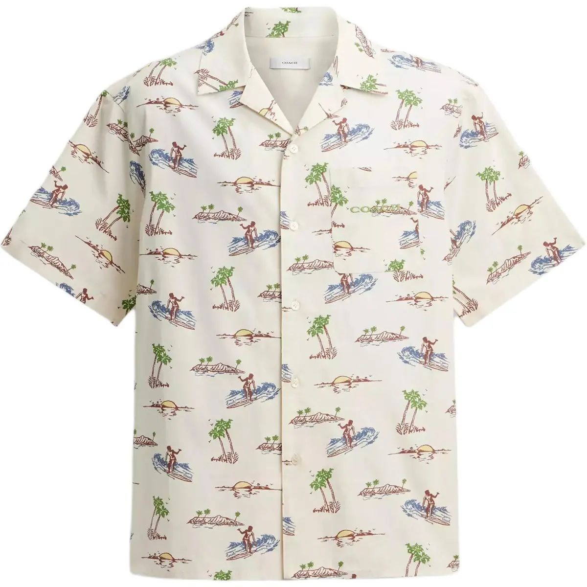 COACH Shirts Men's Multicolor Lapel Moderate Straight Fit