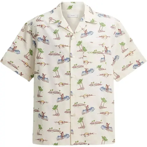 COACH Shirts Men's Multicolor Lapel Moderate Straight Fit