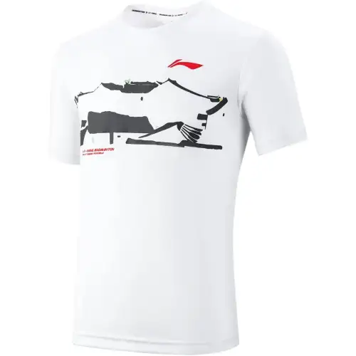 Li Ning Badminton Collection T Shirt Unisex Standard White