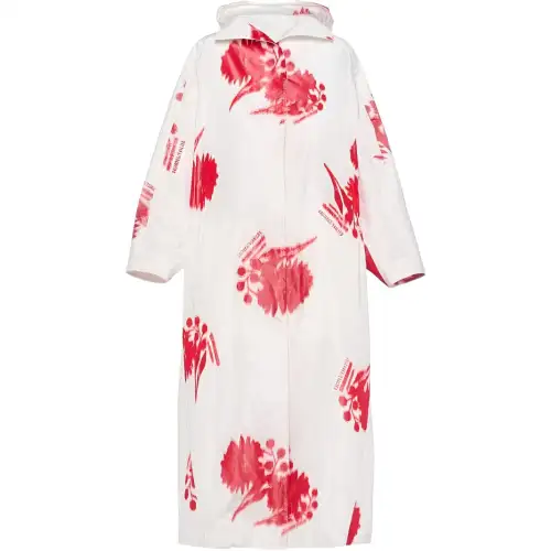 PRADA Coats Women's White Hooded Moderate