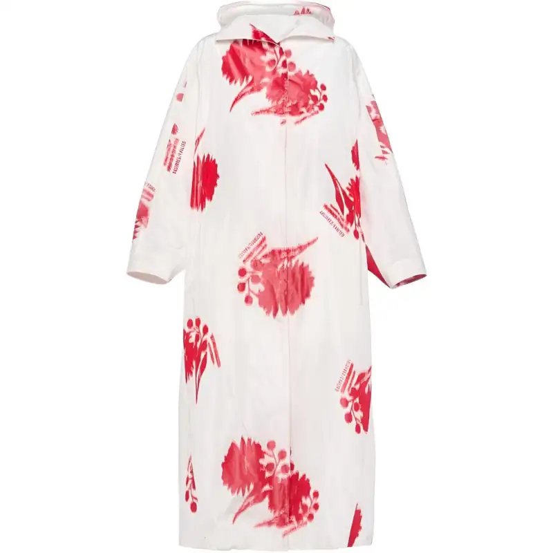 PRADA Coats Women's White Hooded Moderate