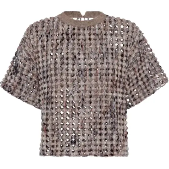Brunello Cucinelli Short Sleeved Knitted Top