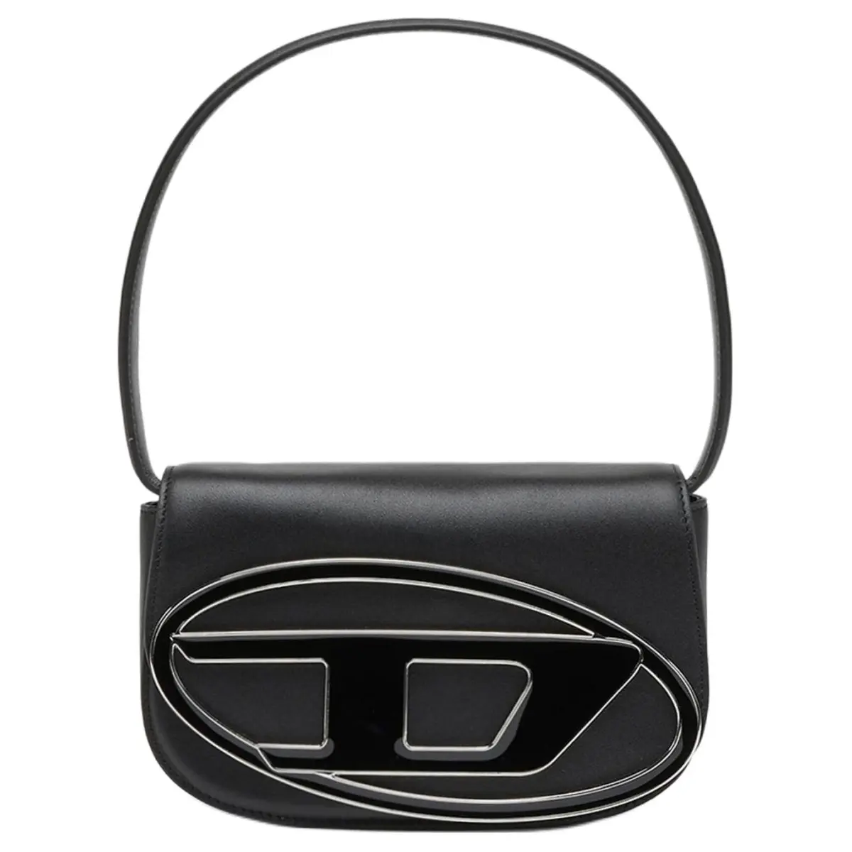 DIESEL 1DR-Iconic Nappa Leather Shoulder Bag Black