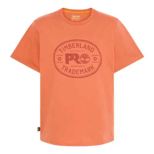 Timberland PRO T Shirts Men's Orange Crew Neck Thin