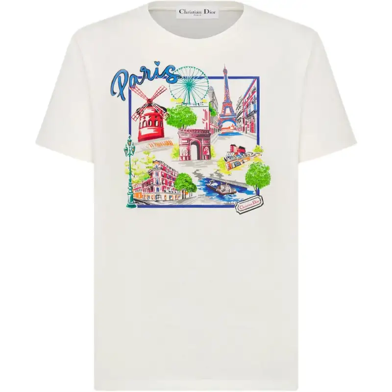 DIOR T Shirts Women's White Crew Neck Moderate