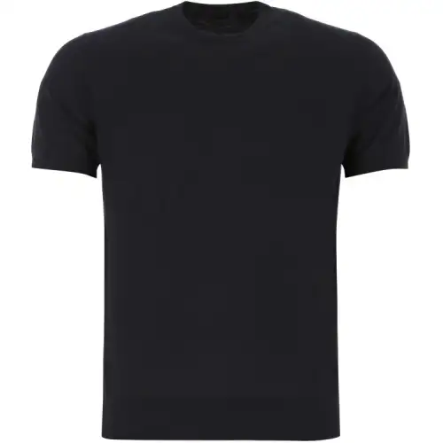 PRADA T Shirts Men's Blue Crew Neck Moderate Straight Fit