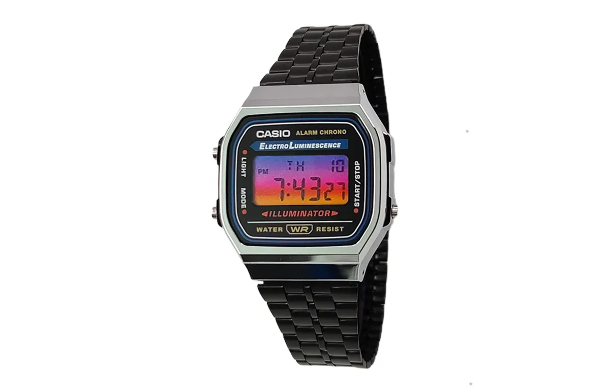 CASIO Custom Collection Quartz Movement Stainless Steel Strap Watch Men's Watches Black Dial