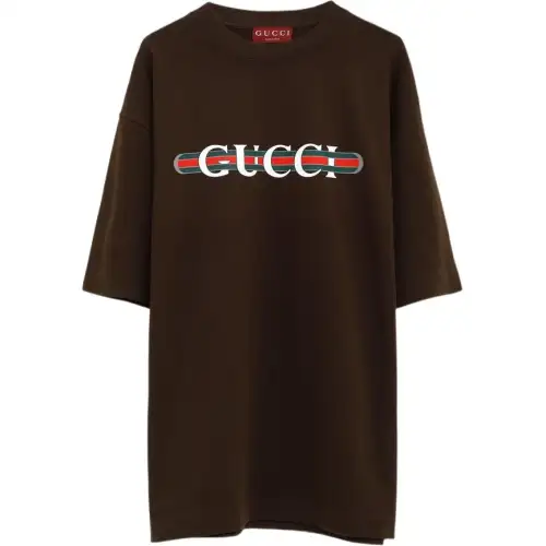 GUCCI Logo Printed Crewneck T Shirt