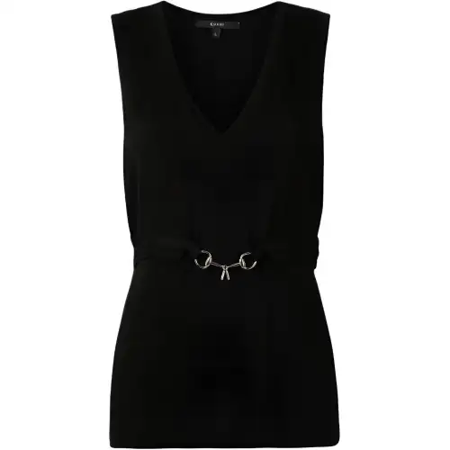 GUCCI Camisoles Women's Black Crew Neck Moderate Straight Fit