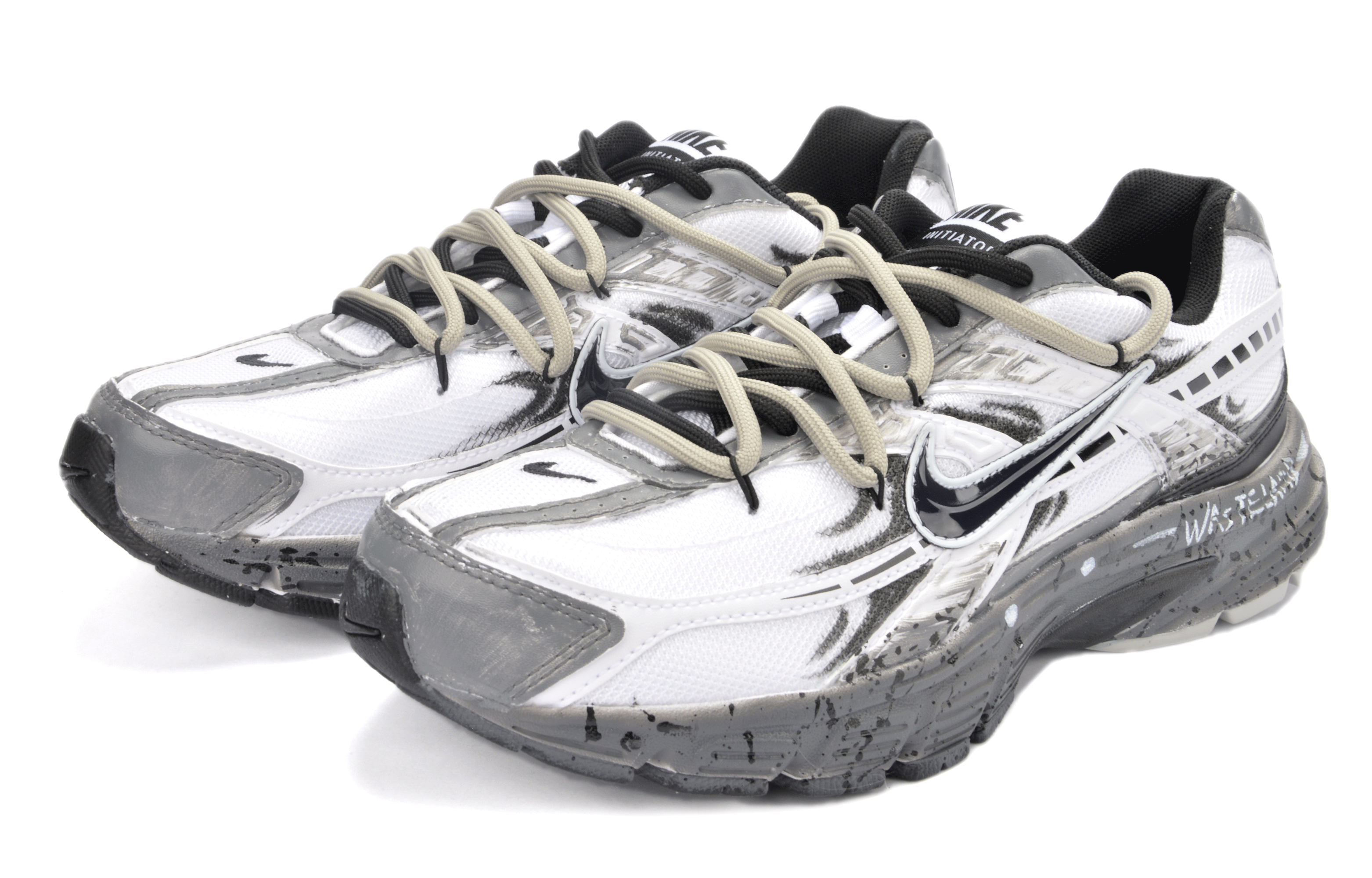 Nike Initiator Cushioning Abrasion Resistant Breathable Low top Running Shoes Unisex White Gray