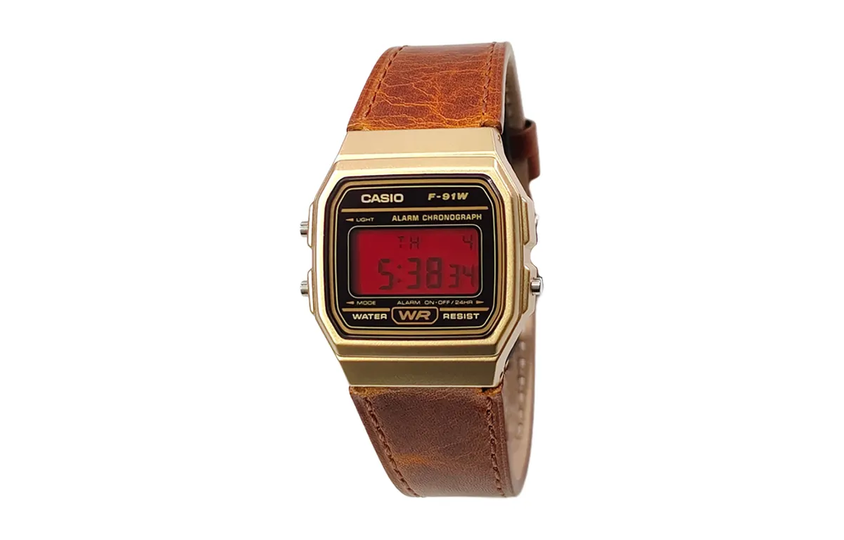 CASIO Custom Collection Quartz Movement Genuine Leather Strap Watch Men's Watches Black Dial