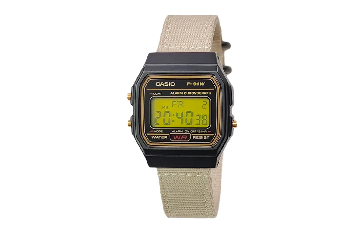 CASIO Custom Collection Quartz Movement Nylon Strap Watch Men's Watches Black Dial
