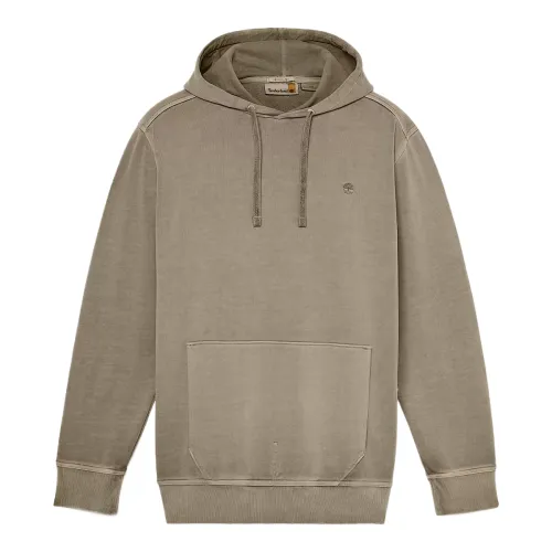 Timberland Sweatshirts Men's Gray Green Hooded Moderate Regular