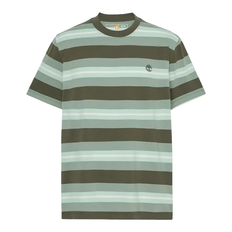 Timberland T Shirts Men's Green Crew Neck Moderate Straight Fit