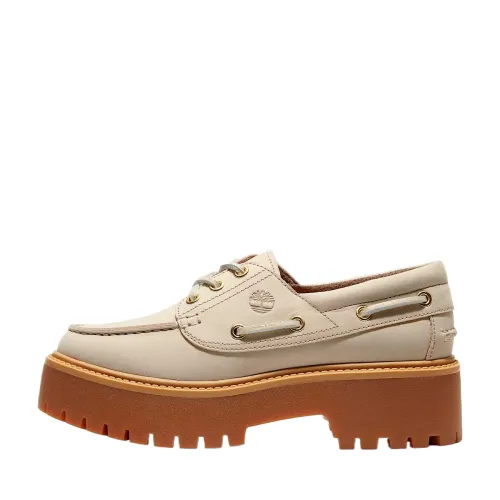Timberland Stone Street Leather Boat Shoes Women's Beige