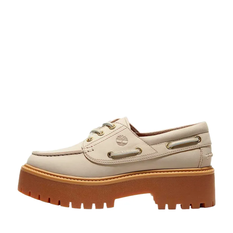 Timberland Stone Street Leather Boat Shoes Women's Beige