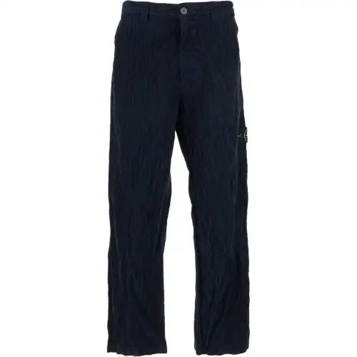 STONE ISLAND Logo Patch Straight Leg Trousers