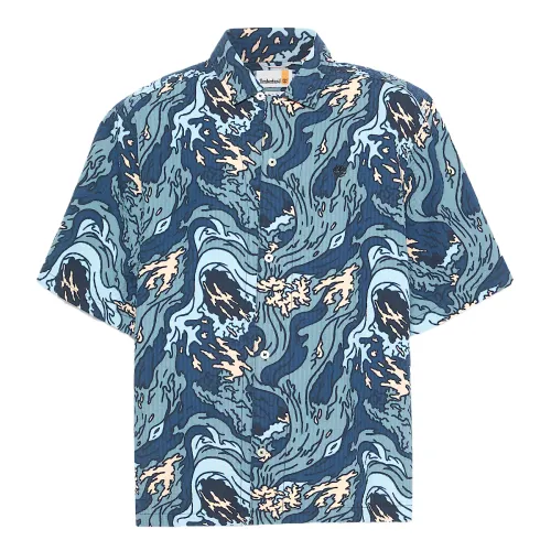 Timberland Seersucker Graphic Resort Shirt Men's