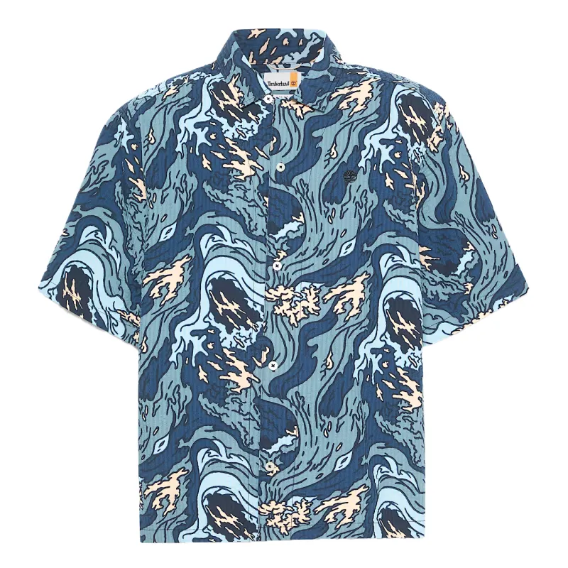 Timberland Seersucker Graphic Resort Shirt Men's