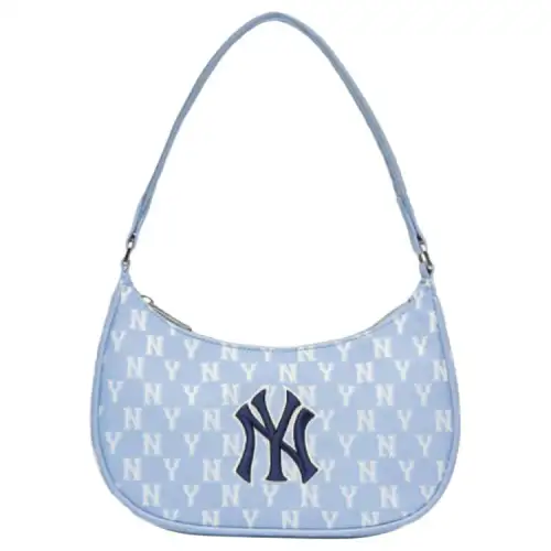 MLB Monogram Collection Polyester Shoulder Bag Women's Baby Blue