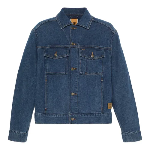 Timberland Denim Jackets Men's Blue Lapel Moderate